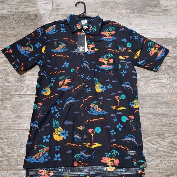 adidas button up shirt